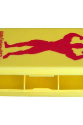 Universal Nutrition Animal Pill Case with three compartments for easy pill organization and a transparent design.